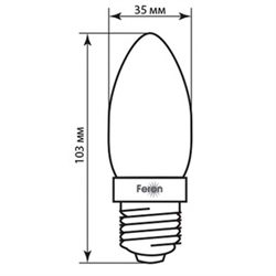 Лампа LED Feron LB-71 3.5Вт E27 (свеча) 2700K - фото 6015