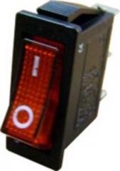 Клавишный переключатель YL-202-03 черный корпус красная клавиша 2 положения 1з TDM - фото 8836