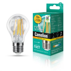 Лампа LED шар 13Вт Е27 (Аналог 110Вт) Camelion Теплый свет - фото 9655