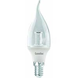 Лампа LED свеча на ветру 5.5Вт E14(аналог 50Вт) Camelion LED5.5-CW35-CL/830/E14