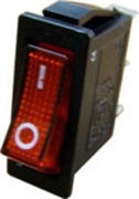 Клавишный переключатель YL-202-03 черный корпус красная клавиша 2 положения 1з TDM